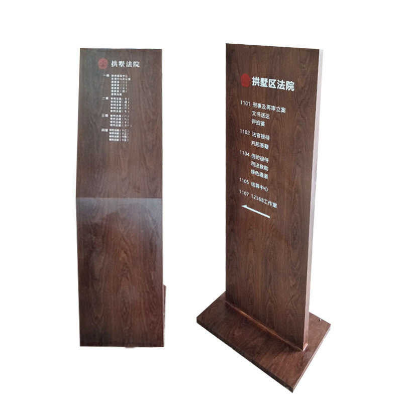 不锈钢仿木纹导视牌户外景区公园木纹标识指示牌宣传栏导识导向牌
