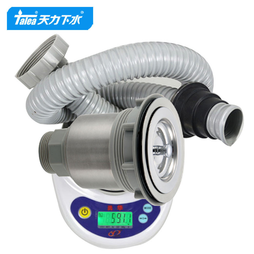 天力洗衣槽SUS304不锈钢下水器110口径提篮过滤带钢丝管Z6006C074