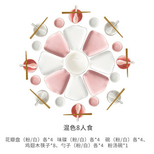 新年聚餐团圆陶瓷摆餐具家用酒店年夜饭碗碟套装汤碗饭碗拼盘盘