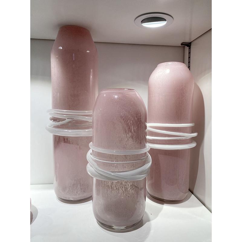 琉璃饰品摆件创意简约轻奢样板房客厅餐桌插干花厚实玻璃软装花瓶