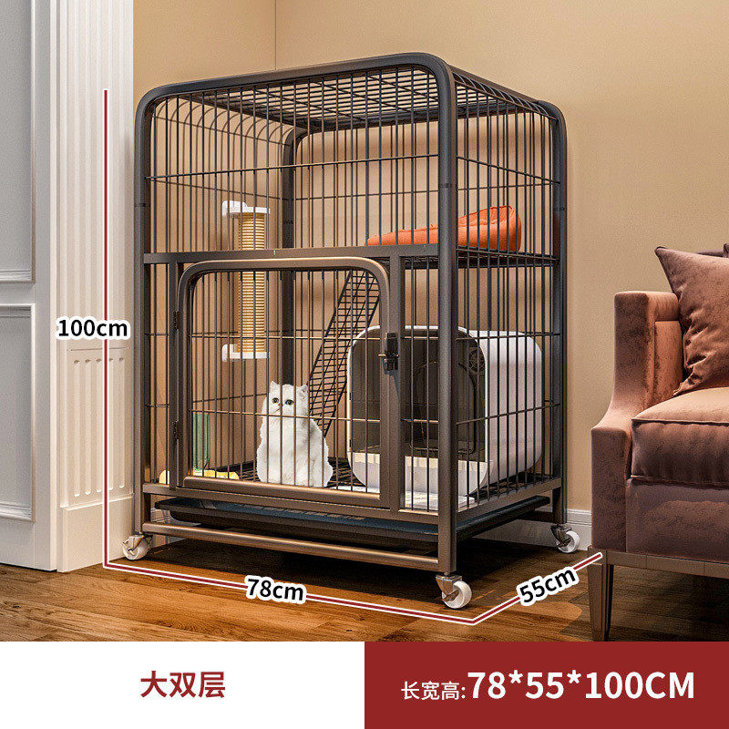 猫笼家用室内超大自由空间猫笼子带加厚加粗加固厕所小猫宠物猫舍