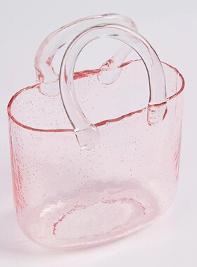 网红摆件包包玻璃花瓶客厅玄关艺术品批发气泡ins风玫瑰水培花瓶