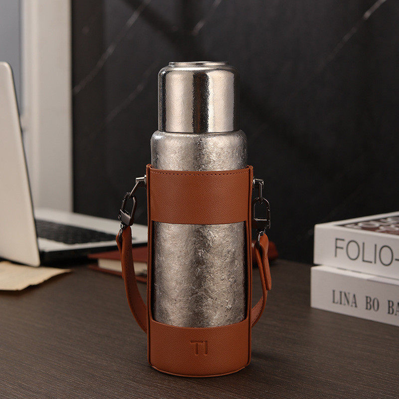 纯钛保温杯焖茶杯高档男女士水杯礼品商务钛杯茶水分离便携手提