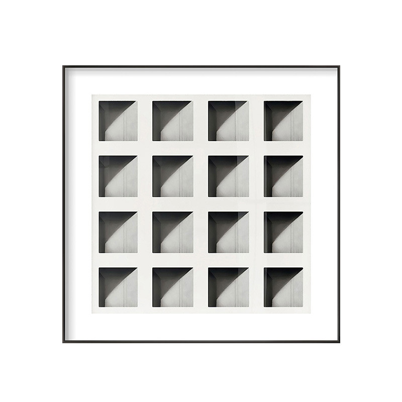 照片沙发装饰画卧室床头玄关壁画黑白背景建筑小挂画组合现代轻奢图片
