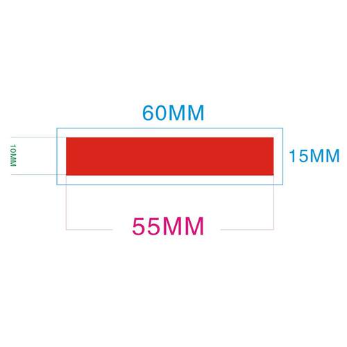 透明红色长条指示贴红色长方形标识标签贴60*15mm(650个/30元)