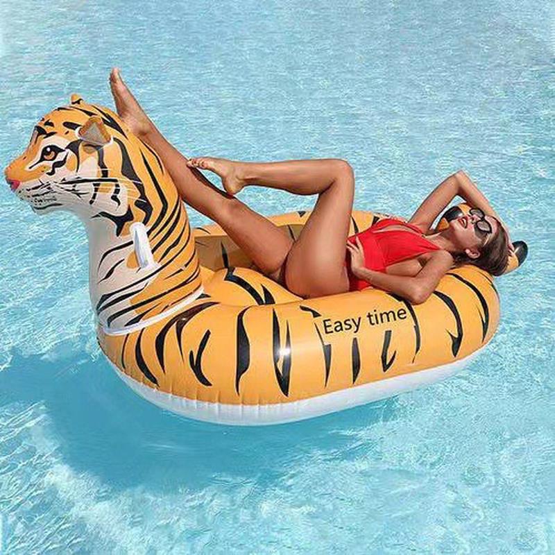 外贸床大号1-3人充气加厚动物坐骑定制水上成人充气拖拉船浮热卖