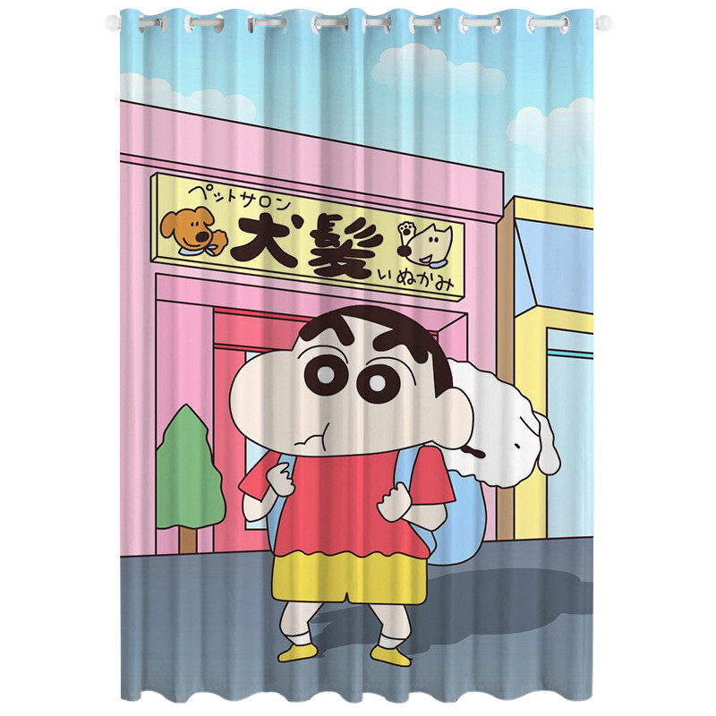 新款卡通动漫男孩免打孔遮光窗帘飘窗阳台成品印花窗帘