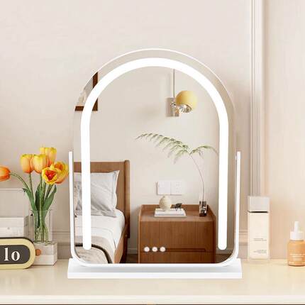 led化妆镜补光带灯镜子台式桌面卧室妆镜镜款u形美妆插电梳妆镜