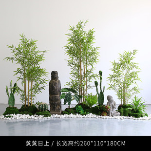 大型绿植景观装饰室内楼梯角落旅人蕉造景植物吊钟树场景布置