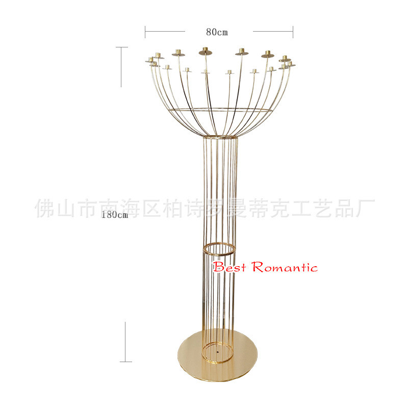 新款婚庆用品花架铁艺电镀婚庆道具舞台t台路引装饰摆件