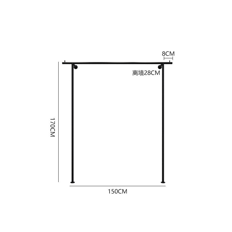 服装店展示架上墙新款陈列挂衣架男女童装店落地式不锈钢黑色货架