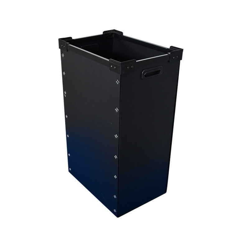 厂家批发定制黑色骨架中空板周转箱带刀卡塑胶中空板防静电箱