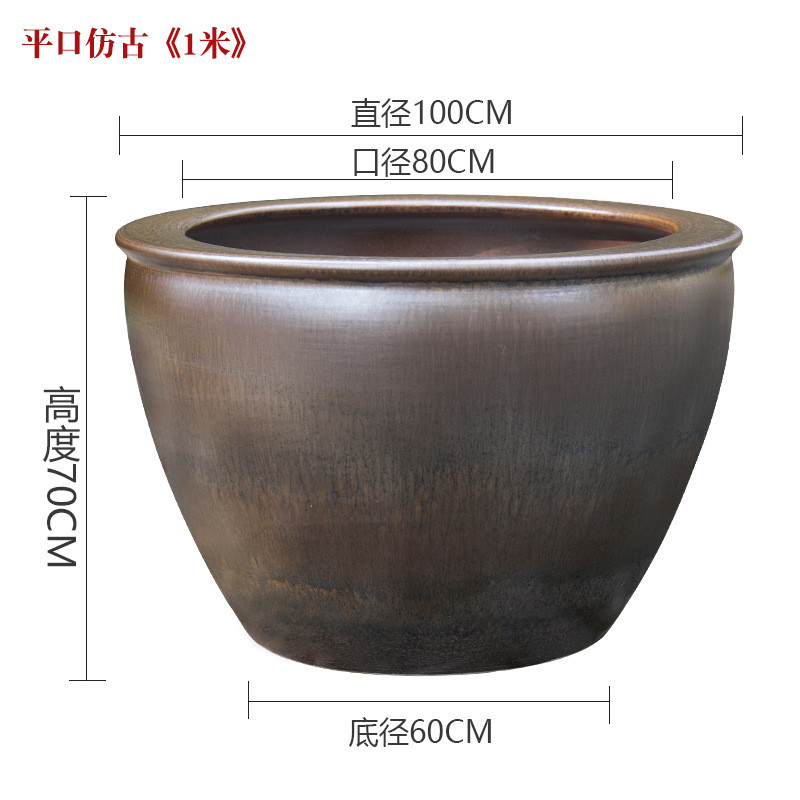 景德镇陶瓷鱼缸户外庭院老式民间老旧大水缸睡莲荷花养古法缸鱼缸