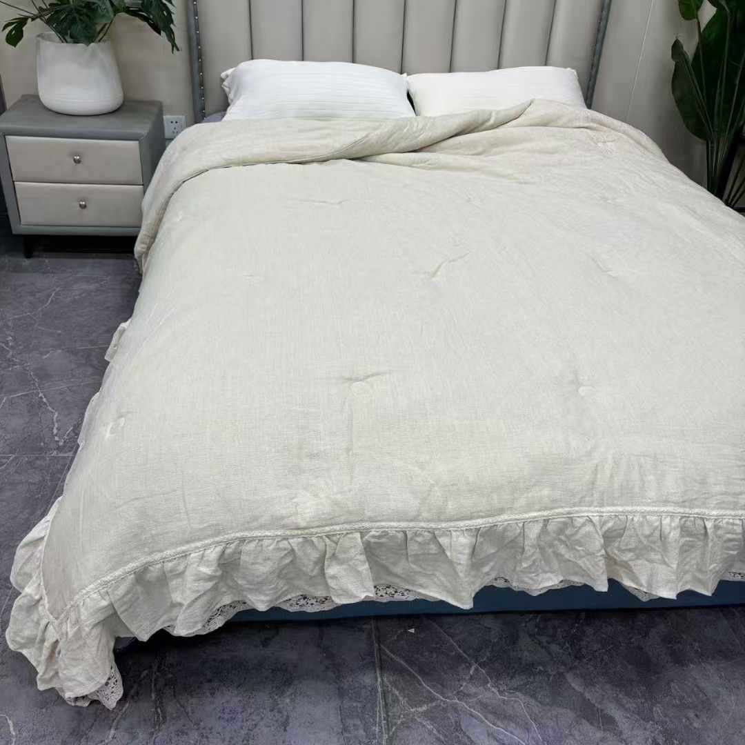 热销棉麻尺寸孝素水洗被子230*250尺寸