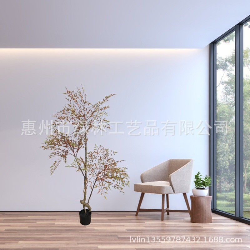 仿真南天竹网红室内盆栽假绿植盆栽仿真树落地批发批发仿真绿