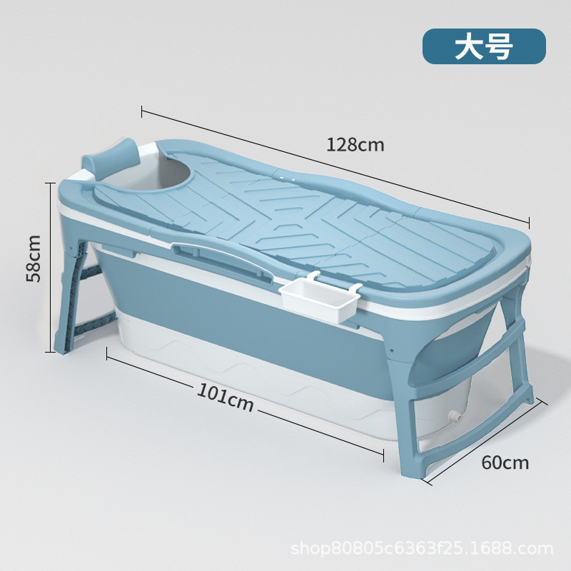 人气143加厚双层浴盆泡澡桶折叠浴缸儿童游泳大人浴桶洗澡桶成人