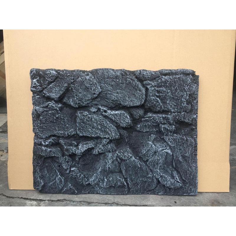 鱼缸立体背景板水族箱安装鱼缸背景板pu岩石泡沫青龙图案装饰