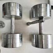 电镀哑铃小哑铃纯钢男女家用商用健身器材实心一对装 2.5kg 100kg