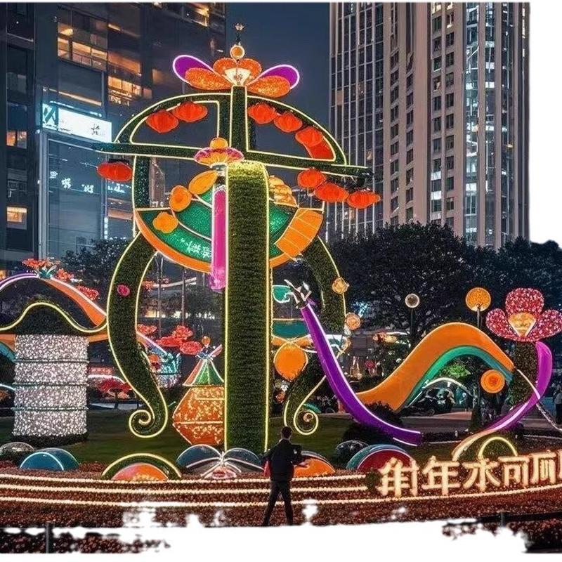 春节大型户外仿真绿雕造型生产小品摆件工艺品动物造型厂家景观