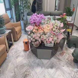 土耳其机制威尔顿机制地毯奶油风日式客厅侘寂轻奢茶几地毯