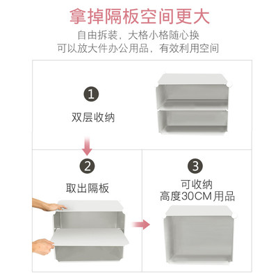 电脑办公桌整理收纳盒办公室桌面置物架柜杂物桌上装放a4文件盒子