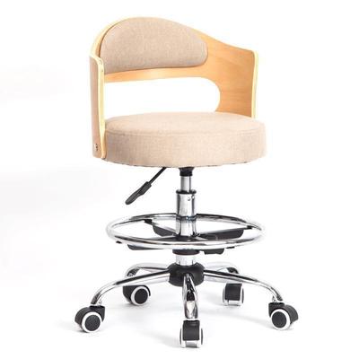 jry1现代简约实木电脑椅子靠背吧台椅前台收银矮脚高脚凳升降旋转