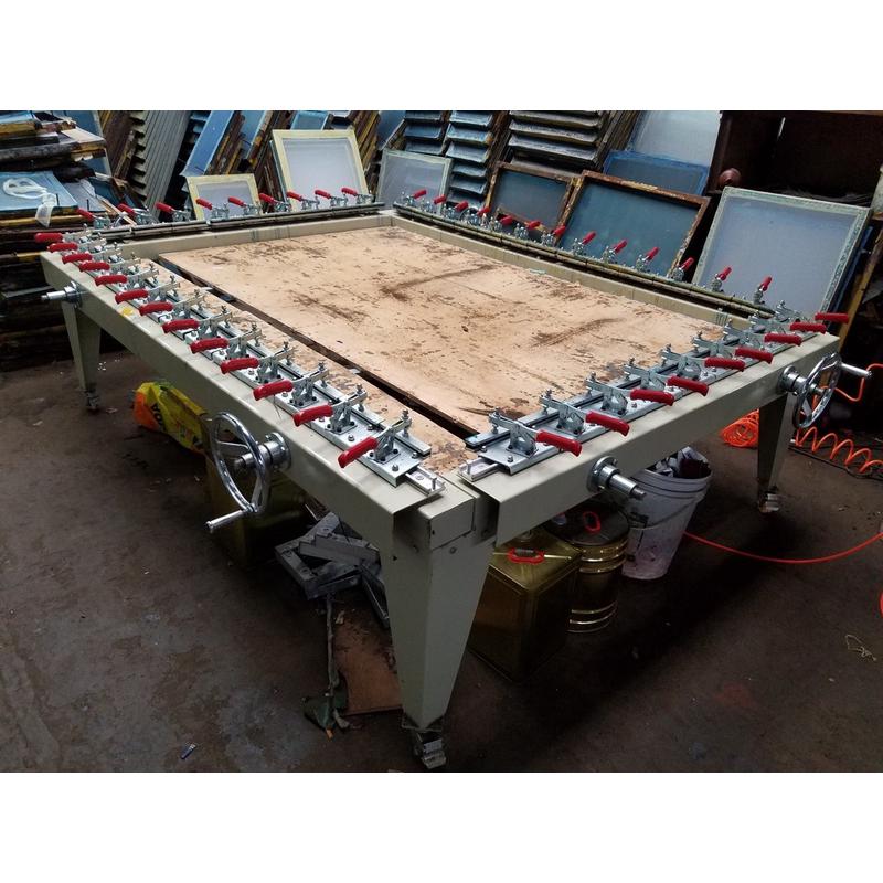 厂家供应机拉网丝印120x150纱感光胶手动丝网气动绷网机可定制