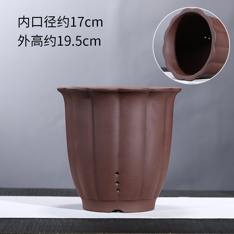 紫砂阳台花盆陶瓷盆景盆大口径兰花专用盆办公室多肉桌面厂家批发
