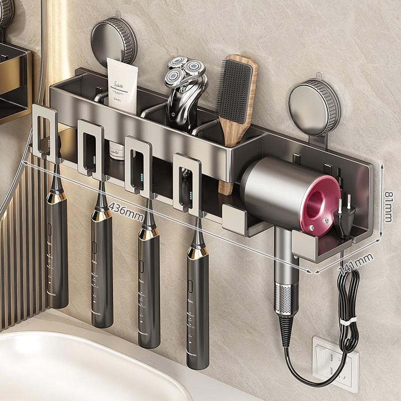 吸盘牙刷置物架免打孔卫生间漱口杯收纳架壁挂梳子浴室挂架吹风机