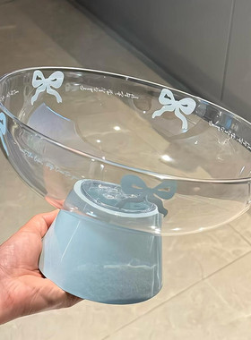 沥水篮家用客厅茶几水果盘蓝色蝴蝶结厨房洗菜盆高颜值置物架新款