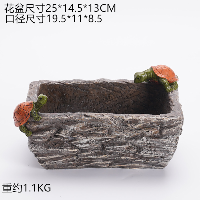 庭院室内家居绿植装饰树脂仿石头多肉花盆无孔水培铜钱草荷花睡莲