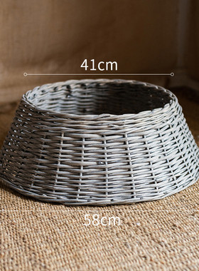 christmas圣诞树裙篱笆栅栏围挡木棒天然围栏橱窗装饰品摆件