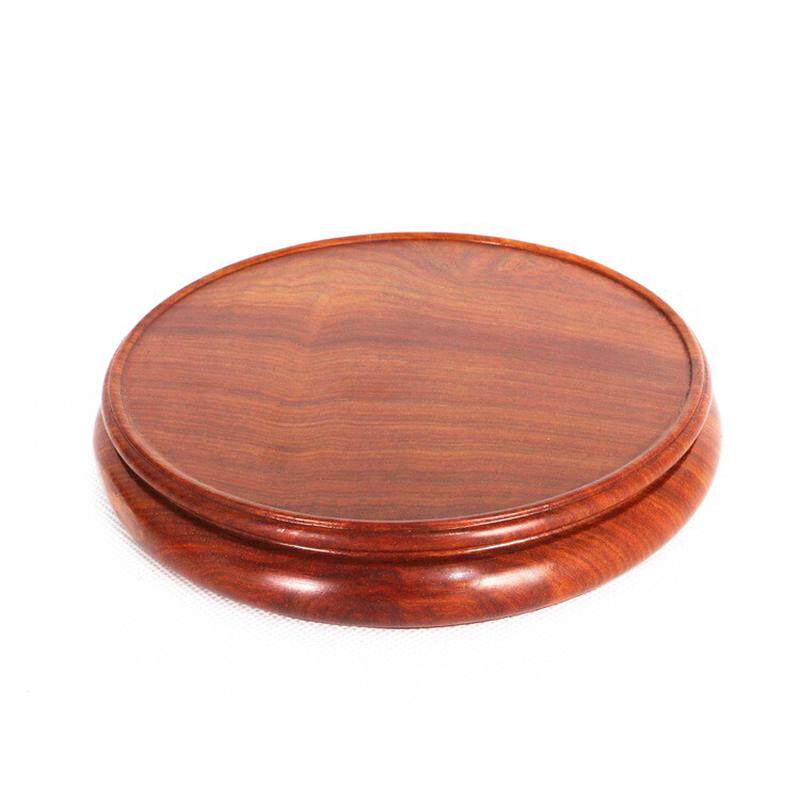 btv4黑檀木雕工艺品底座花盆圆形底座实木素面盆景底座紫砂壶茶杯