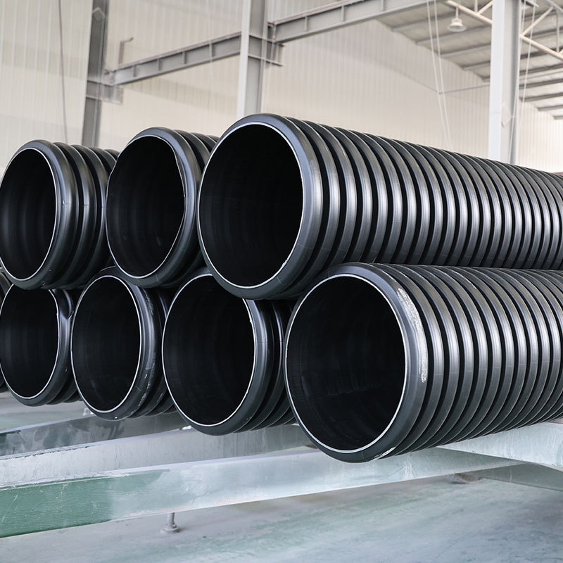 钢带排污hdpe波纹中空缠绕工厂管水聚乙烯克拉增强螺旋管生产厂家