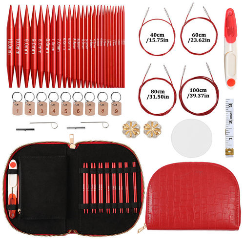 针手工编织不锈钢可拆卸环形diy棒针套装手工毛线针配件工具