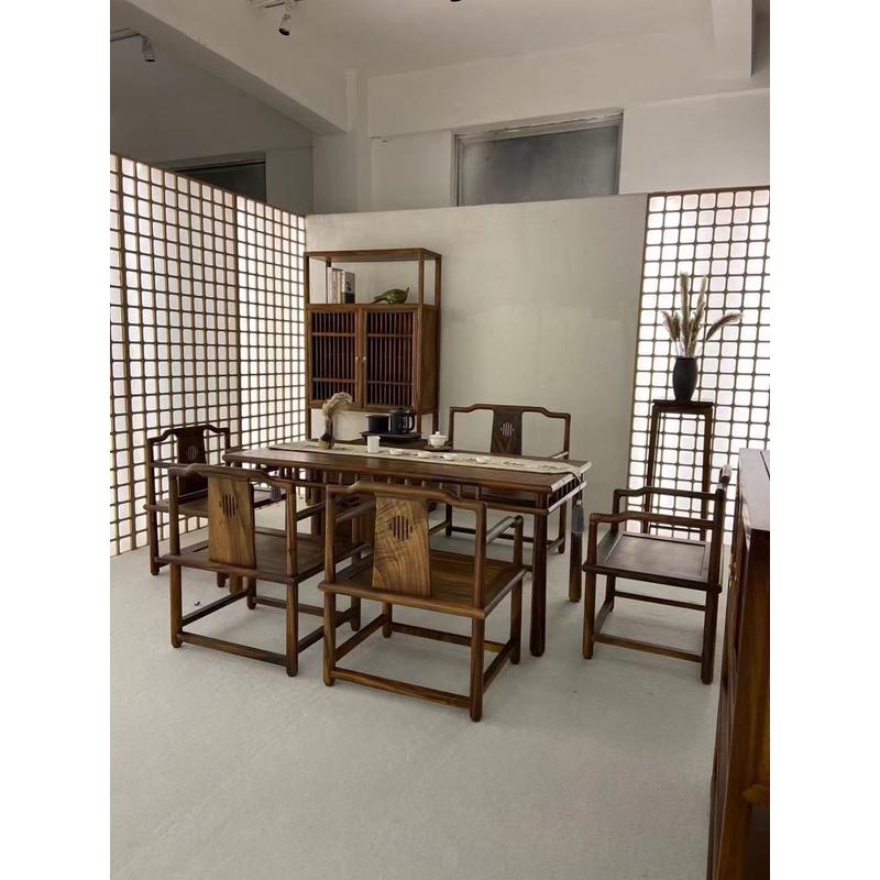 热销2i浩然茶桌中式茶桌茶台纯实木套装现代简约实木家具风格南美