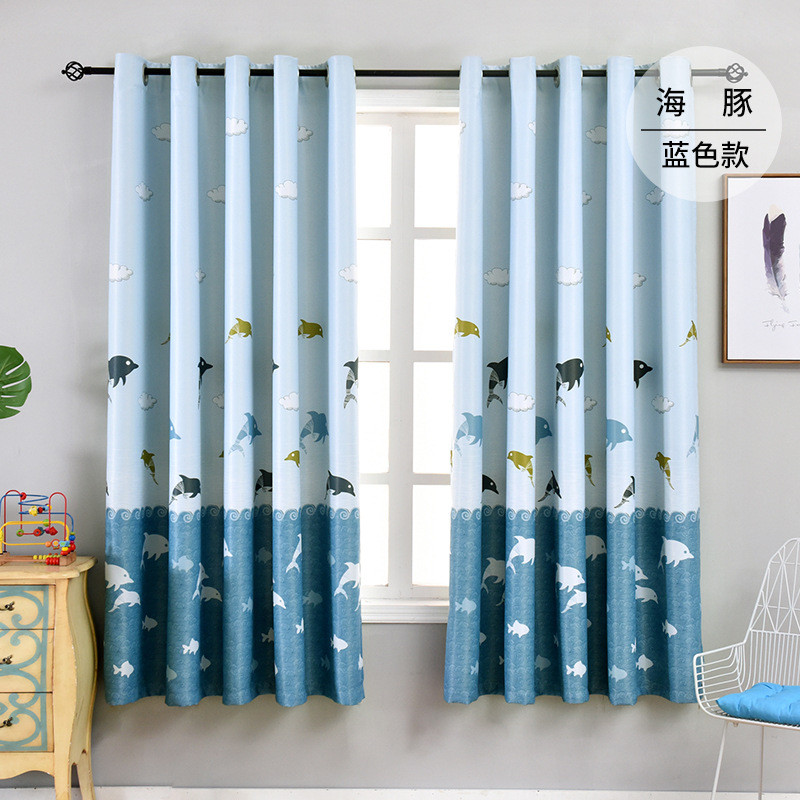 bb4c帘窗帘成品2021新款客厅简约现代卧室小窗短批发全遮光飘