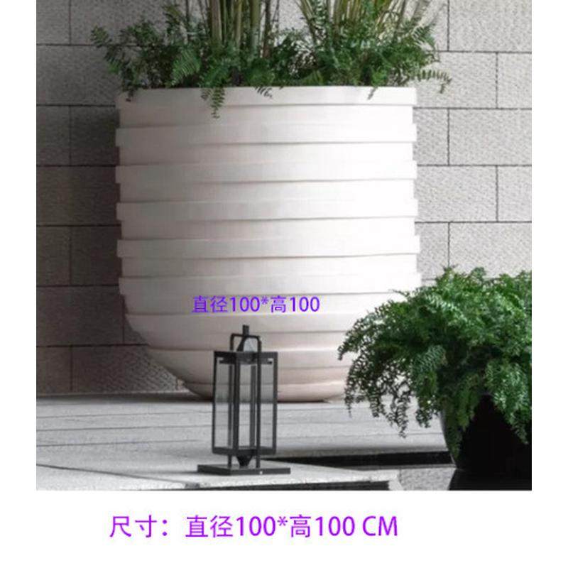 商场玻璃钢装饰花酒店高款花瓶创意花器北欧现代户外大花盆缸组合