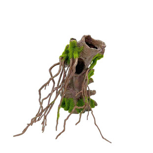 新款 仿真绿藻球仿真青苔树洞躲避屋微景观水族箱造景仿真树根石