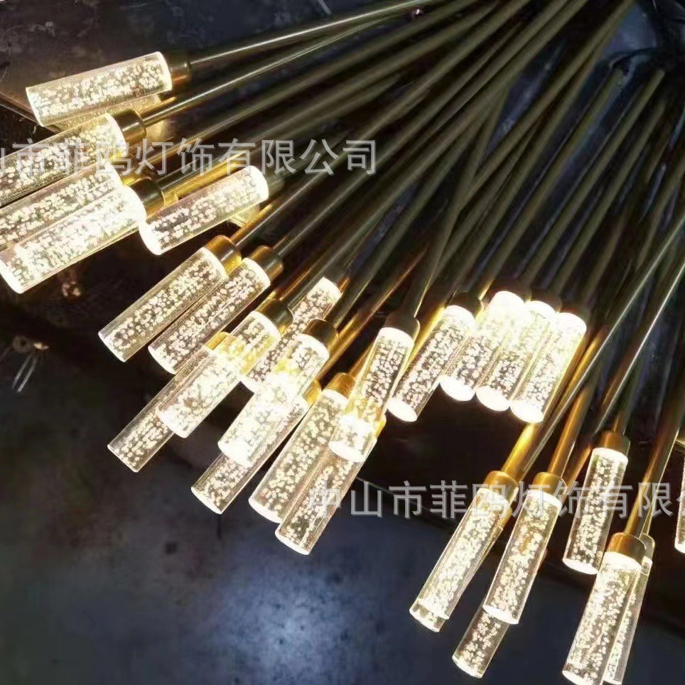 发光10头亚克力新款吊灯婚礼堂长筒火柴灯布置婚庆道具批发