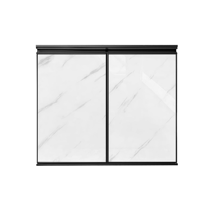 板钢化玻璃晶钢门家用灶台门带外框自装橱柜门板晶钢门厨房吊柜