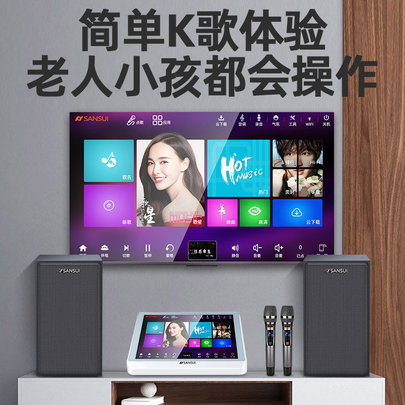 山水H5家庭影院ktv套装连电KTV/卡拉OK音箱