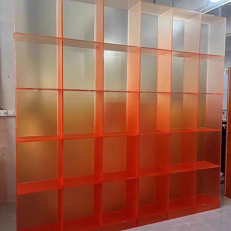 中山厂家亚克力展示柜彩色渐变亚克力酒店用品柜红酒柜带灯展示柜