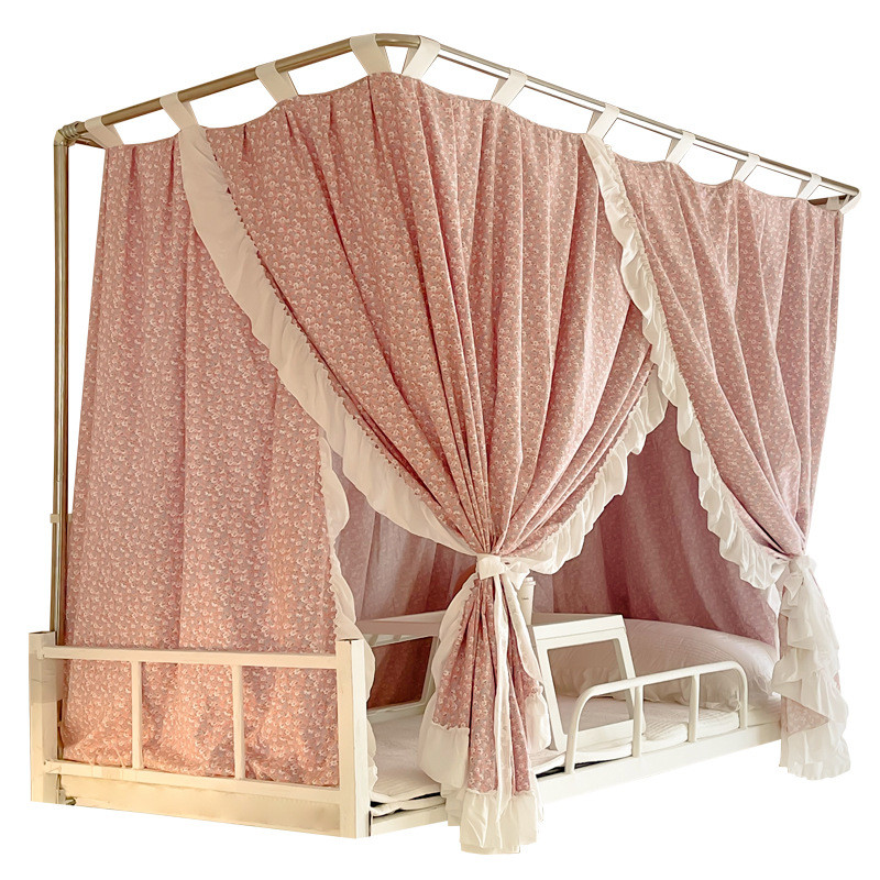 热销f2czu型支架学生宿舍蚊帐上铺下铺一体式床帘寝室双层少女公