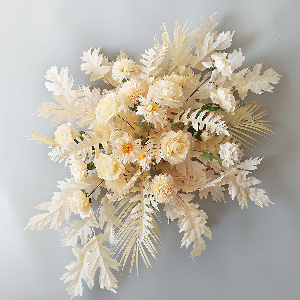 背景装饰婚礼花白色系婚庆仿真花角花拱门背景挂花假花粉色路引花