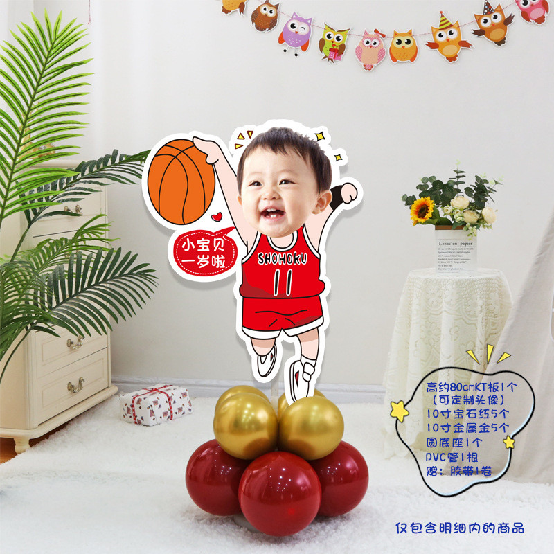 生日人形牌百日宴布置迎宾立牌满月宝宝头像照片周岁百天装饰kt板