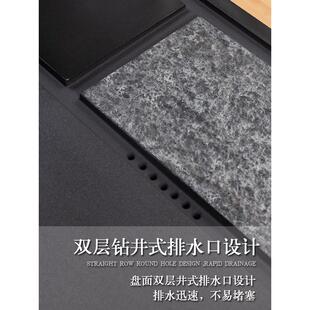 石材茶台 W1TR整块天然乌金石茶盘全自动电器一体家用功夫茶具套装
