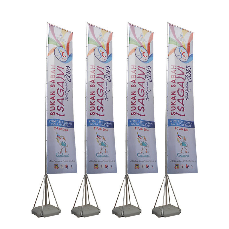 厂家批发注水旗杆5米7米设计座双面注水旗无户外伸缩广告刀旗