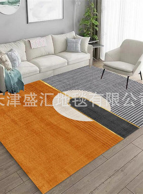 【客厅】北欧轻奢风地毯现代简约橙色批发卧室床边地毯家用
