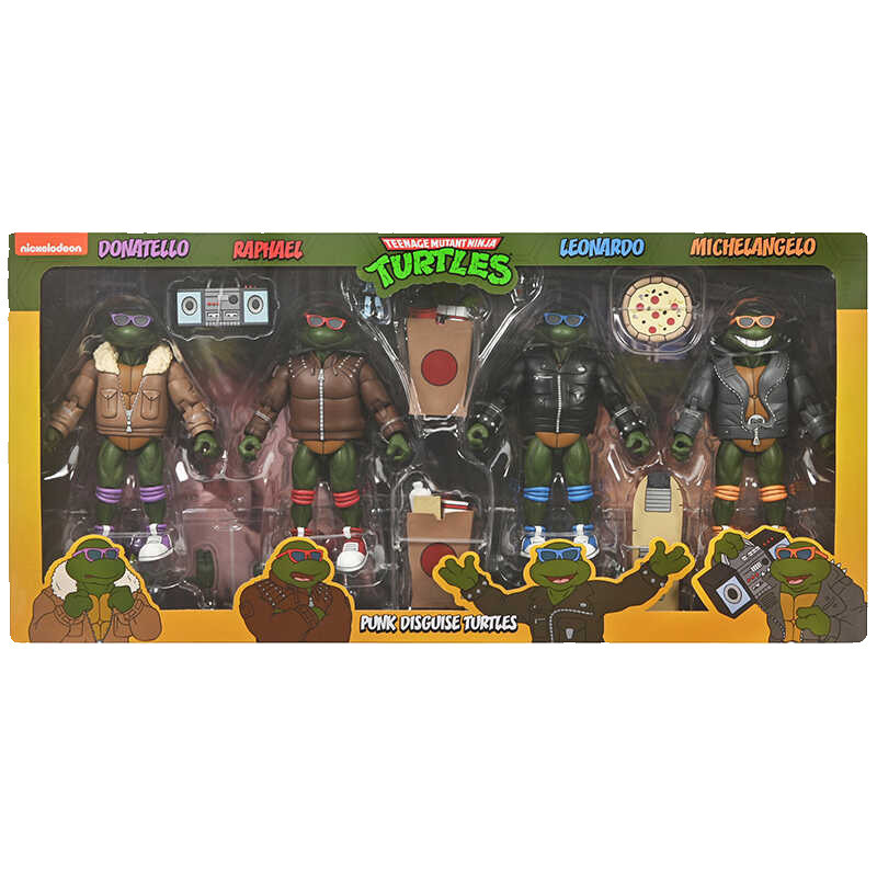 NECA54381忍者神龟卡通-朋克神龟4件装7英寸比例可动人偶